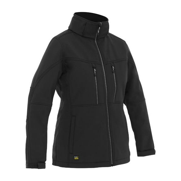 Bisley Womens Flx & Move Soft Shell Jacket With Zip Off Detachable Hood (BLJ6570) - Ace Workwear