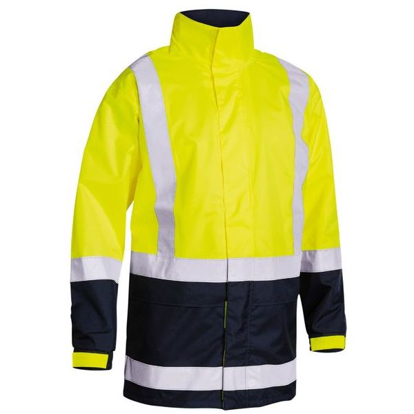 Bisley Taped Hi Vis Recycled Rain Jacket (BJ6766T) - Ace Workwear