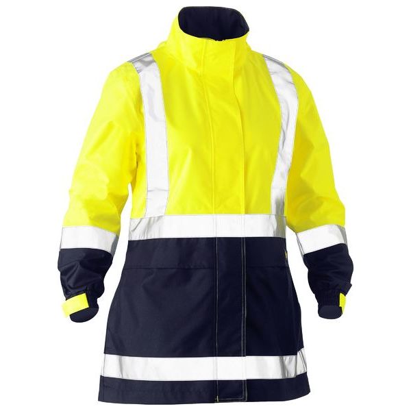 Bisley Womens Taped Hi Vis Recycled Rain Shell Jacket (BJL6766T) - Ace Workwear