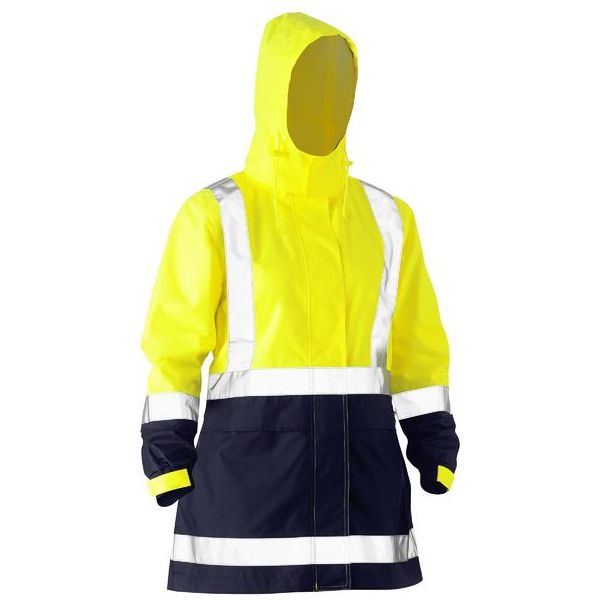 Bisley Womens Taped Hi Vis Recycled Rain Shell Jacket (BJL6766T) - Ace Workwear