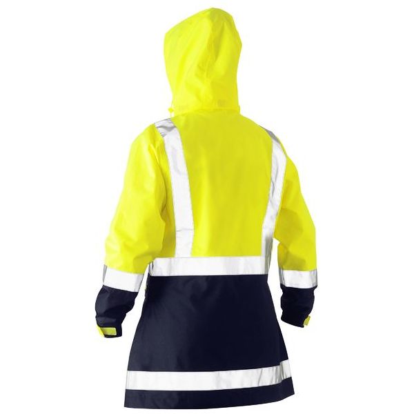 Bisley Womens Taped Hi Vis Recycled Rain Shell Jacket (BJL6766T) - Ace Workwear