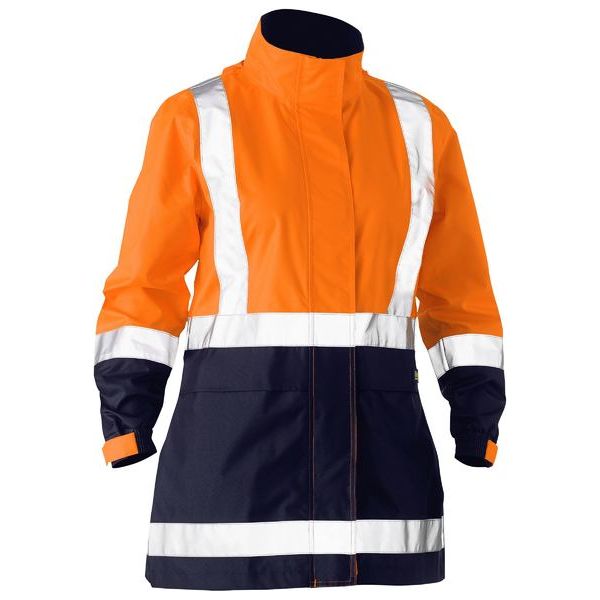 Bisley Womens Taped Hi Vis Recycled Rain Shell Jacket (BJL6766T) - Ace Workwear