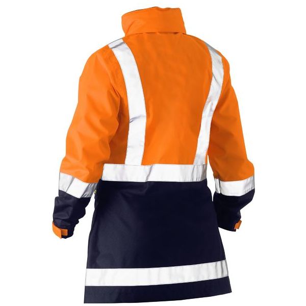 Bisley Womens Taped Hi Vis Recycled Rain Shell Jacket (BJL6766T) - Ace Workwear