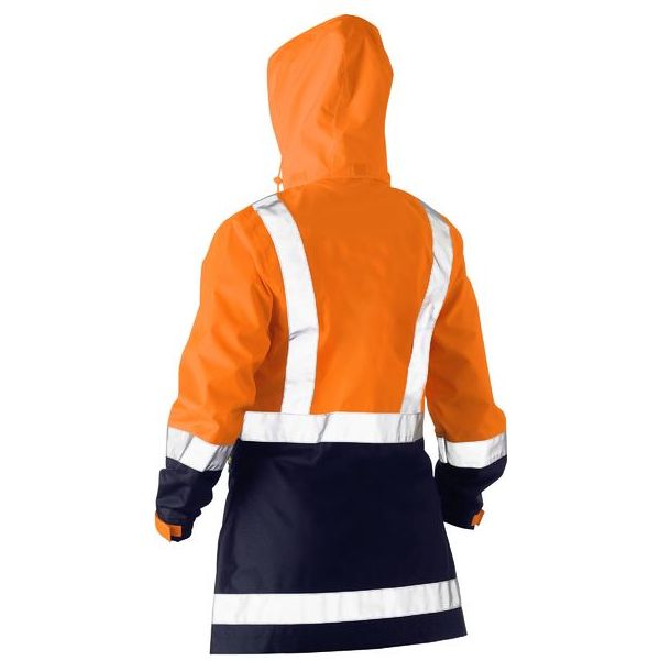 Bisley Womens Taped Hi Vis Recycled Rain Shell Jacket (BJL6766T) - Ace Workwear