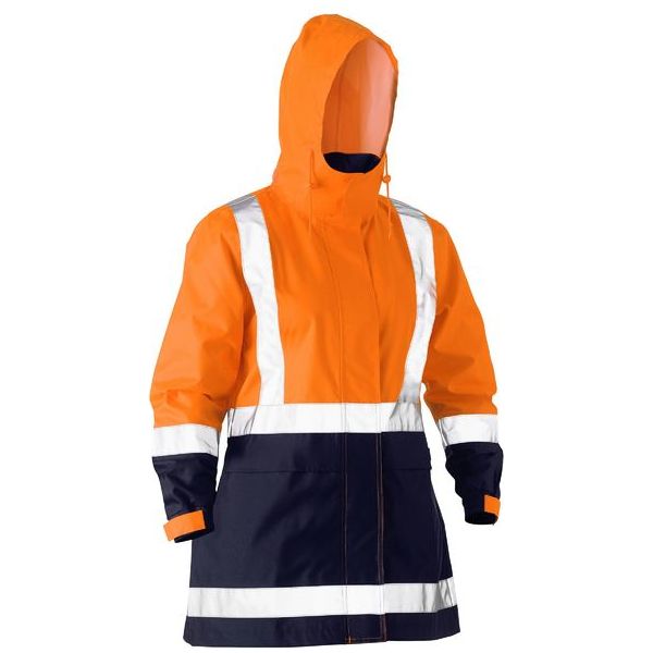 Bisley Womens Taped Hi Vis Recycled Rain Shell Jacket (BJL6766T) - Ace Workwear