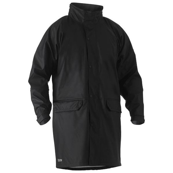 Bisley Stretch PU Rain Coat With Built In Concealed Hood (BJ6835) - Ace Workwear