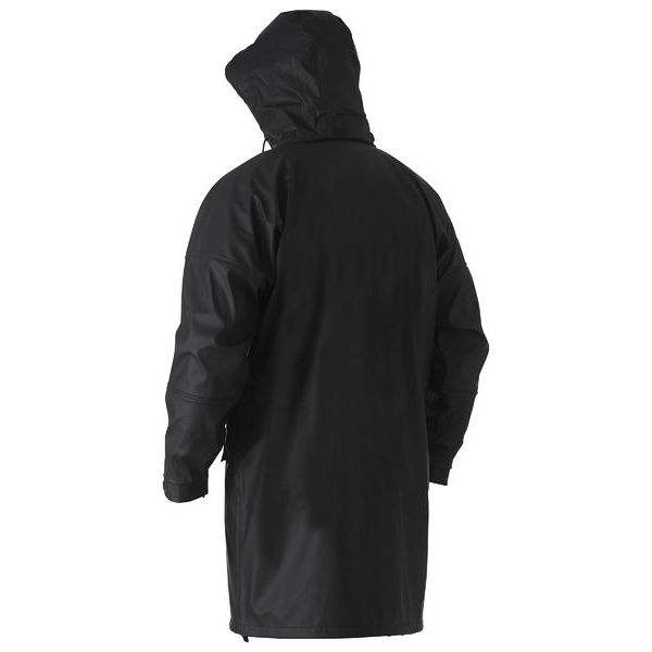 Bisley Stretch PU Rain Coat With Built In Concealed Hood (BJ6835) - Ace Workwear