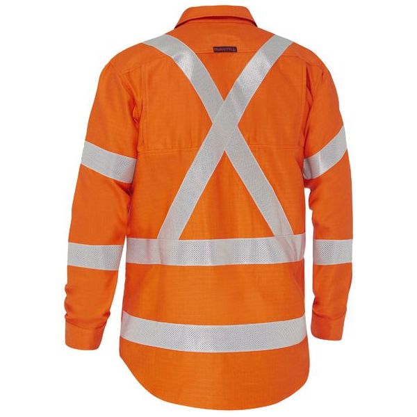 Bisley Apex 185 Taped Biomotion Hi Vis FR Ripstop Vented Shirt (BS8439XT)