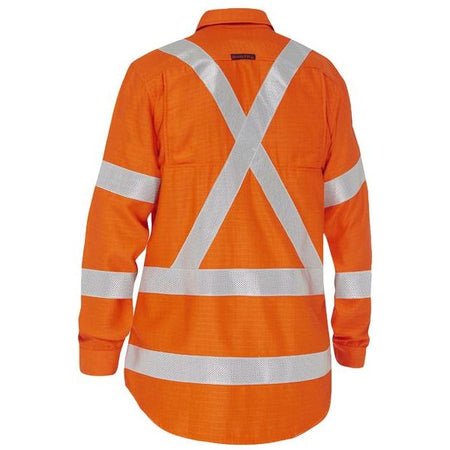 Bisley Apex 185 Womens X Taped Biomotion Hi Vis FR Ripstop Vented Shirt (BL8439XT) - Ace Workwear