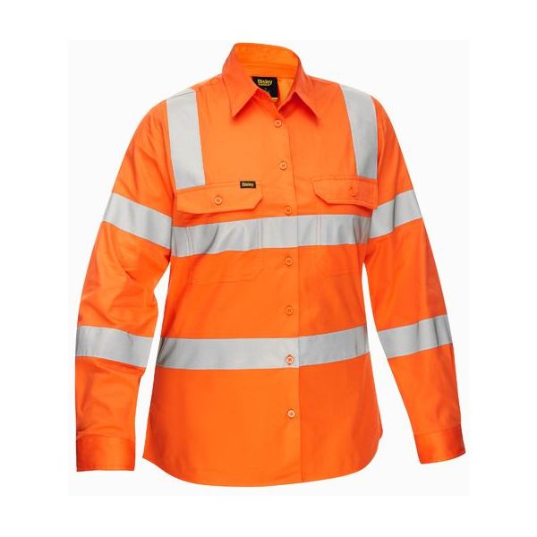 Bisley Women's Taped Biomotion Cool Lightweight Hi Vis Shirt (BL6016T) - Ace Workwear