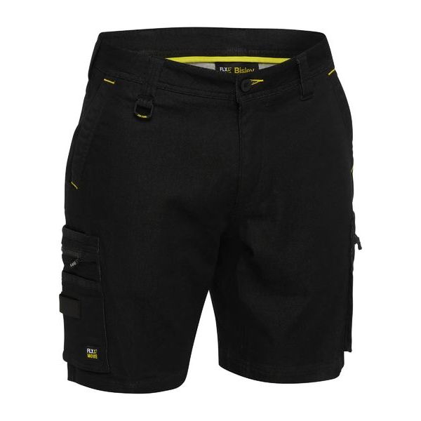 Bisley Flx & Move Stretch Denim Zip Cargo Shorts (BSHC1335)