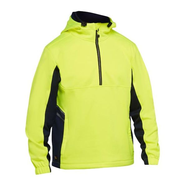 Bisley Hi Vis Liquid Repellent Fleece 1/2 Zip Hoodie (BK6571)