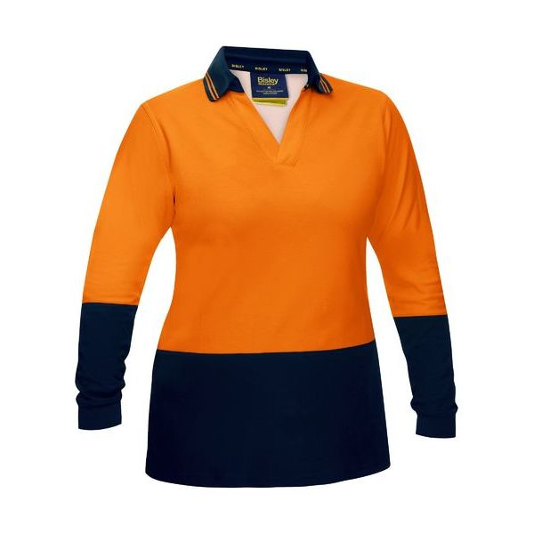 Bisley Women's Hi Vis V-Neck Polo (BKL6234) - Ace Workwear