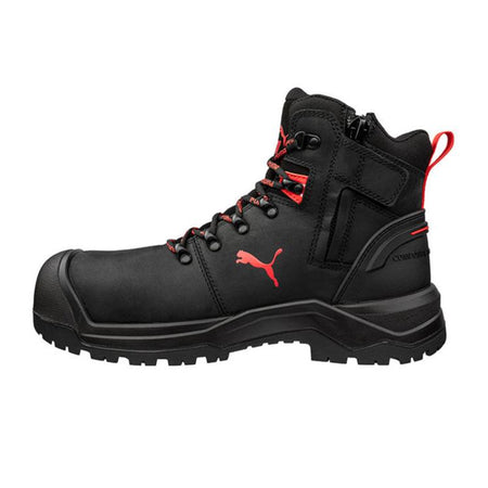 Puma Black Iron HD Mid Fibreglass Toe Cap Zip Sided Lace Up Safety Boot With Scuff Cap (632747) (Pre Order) - Ace Workwear