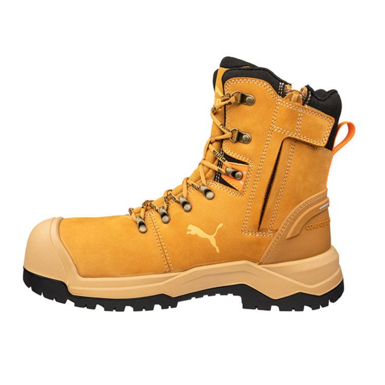 Puma Wheat Iron HD 8″ Fibreglass Toe Cap Zip Sided Lace Up Safety Boot With Scuff Cap (632797) (Pre Order) - Ace Workwear