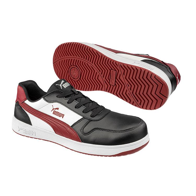 Puma Red/Black Frontcourt Low Fibreglass Toe Cap Lace Up Safety Shoe (640207) (Pre Order) - Ace Workwear