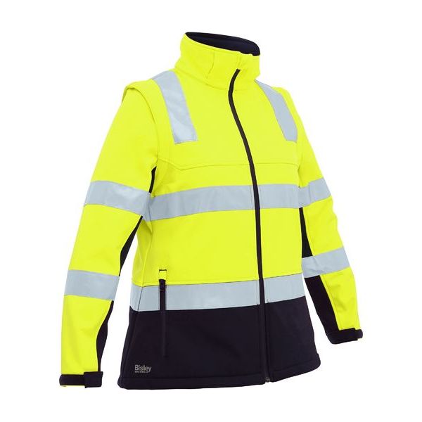 Bisley Womens Taped Two Tone Hi Vis 3 In 1 Soft Shell Jacket (BJL6078T) - Ace Workwear