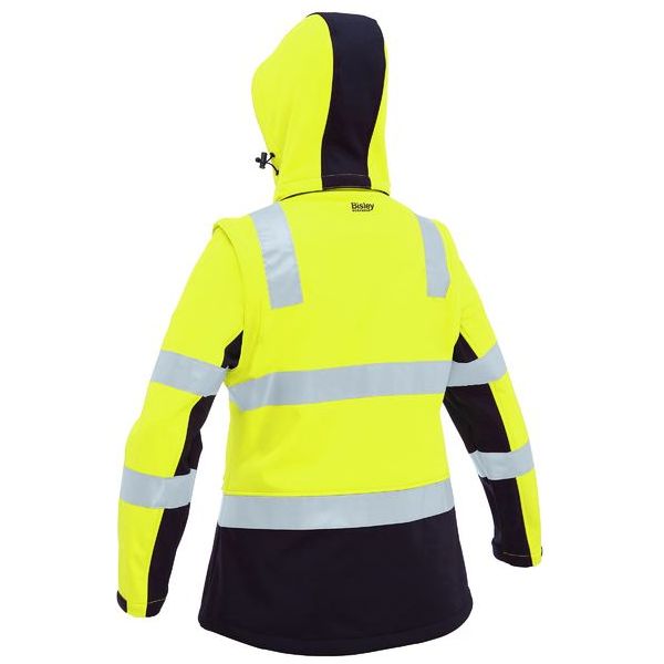 Bisley Womens Taped Two Tone Hi Vis 3 In 1 Soft Shell Jacket (BJL6078T) - Ace Workwear