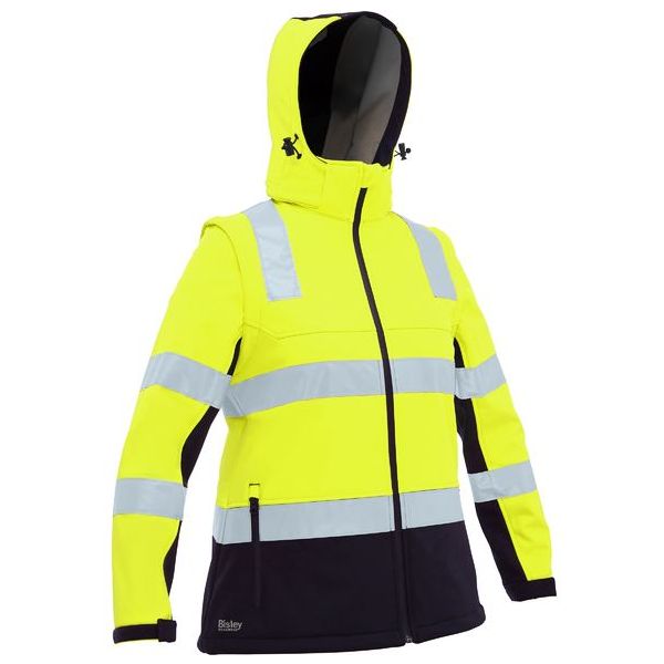 Bisley Womens Taped Two Tone Hi Vis 3 In 1 Soft Shell Jacket (BJL6078T) - Ace Workwear