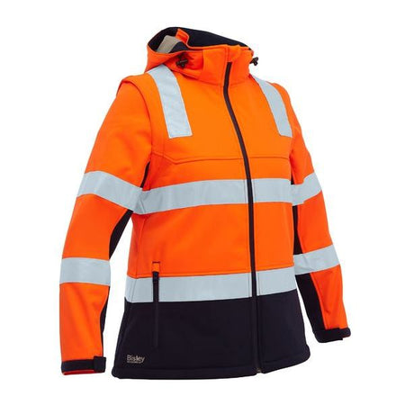 Bisley Womens Taped Two Tone Hi Vis 3 In 1 Soft Shell Jacket (BJL6078T) - Ace Workwear