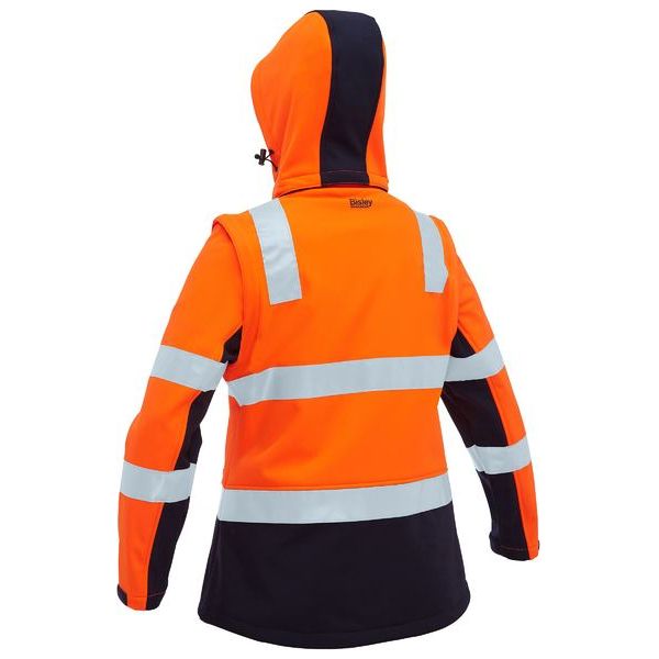 Bisley Womens Taped Two Tone Hi Vis 3 In 1 Soft Shell Jacket (BJL6078T) - Ace Workwear