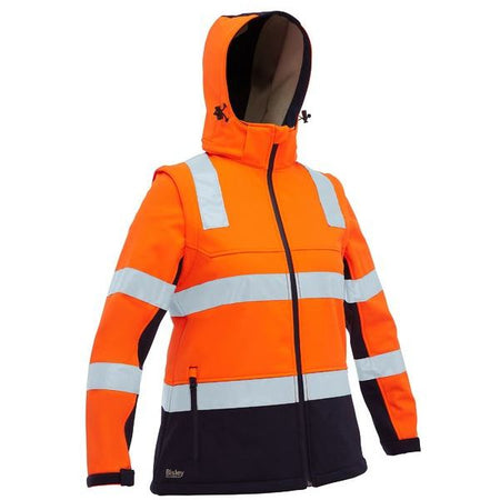 Bisley Womens Taped Two Tone Hi Vis 3 In 1 Soft Shell Jacket (BJL6078T) - Ace Workwear