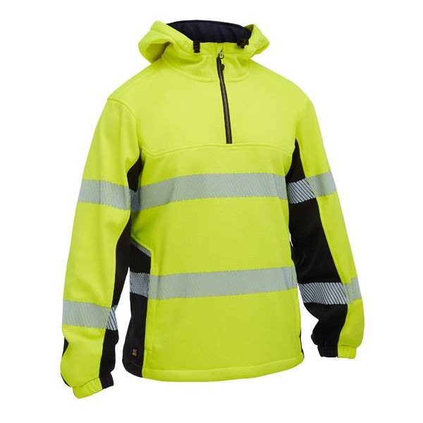 Bisley Flx & Move Hi Vis Tape Liquid Repellent Fleece Hoodie (BK6571T)