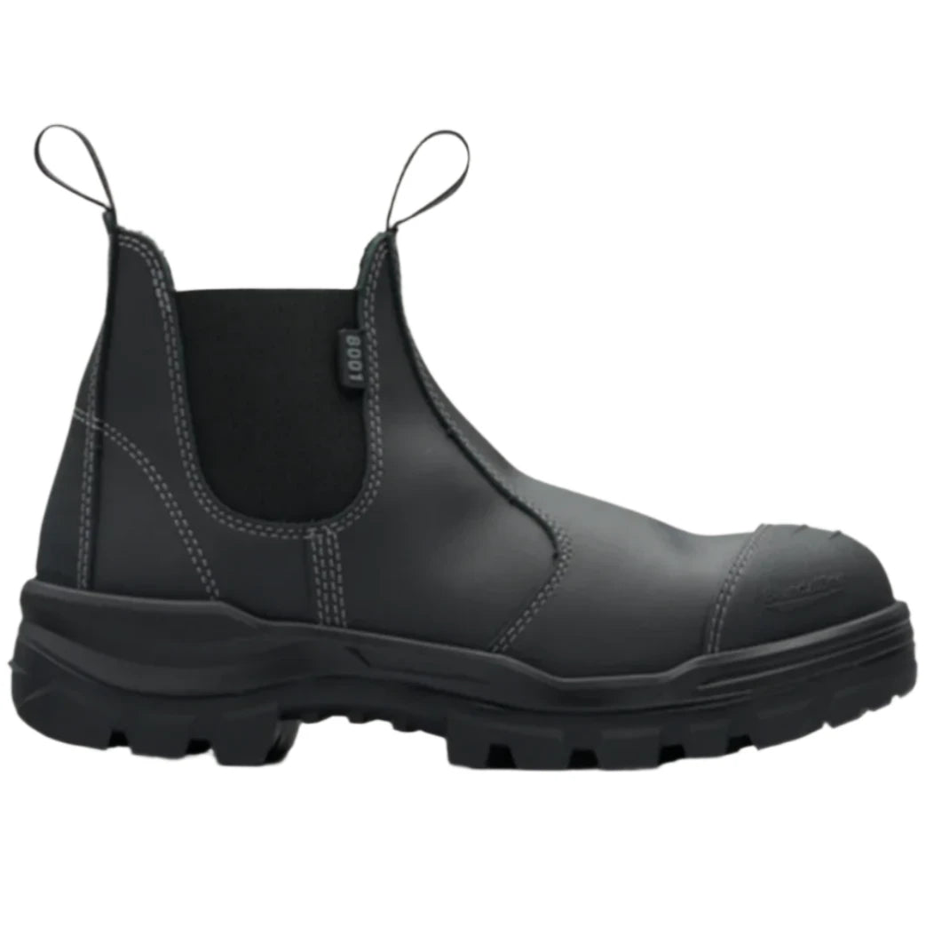 Blundstone Rotoflex Black Water Resistant Platinum Leather Elastic Side Steel Cap Safety Boot (8001) (Pre Order) - Ace Workwear