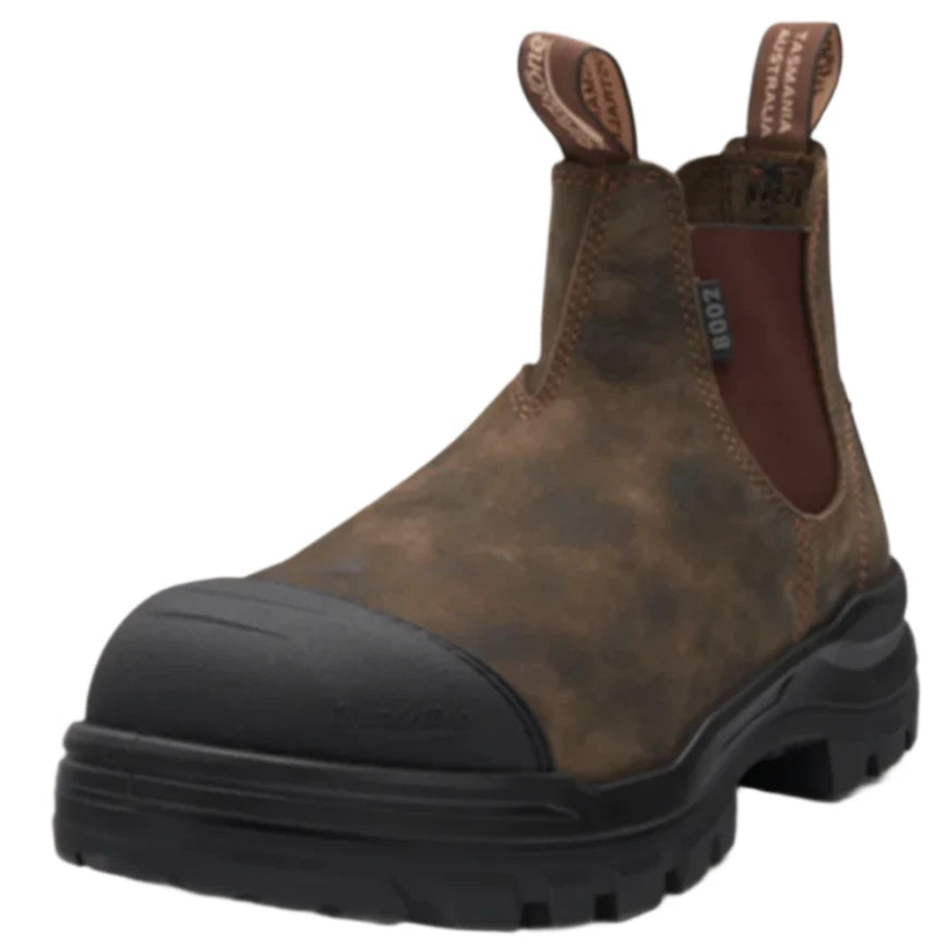 Blundstone Rotoflex Rustic Brown Water Resistant Nubuck Elastic Side Steel Cap Safety Boots (8002) (Pre Order) - Ace Workwear