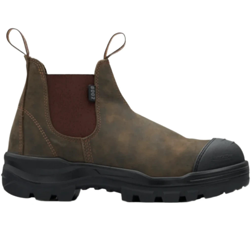 Blundstone Rotoflex Rustic Brown Water Resistant Nubuck Elastic Side Steel Cap Safety Boots (8002) (Pre Order) - Ace Workwear