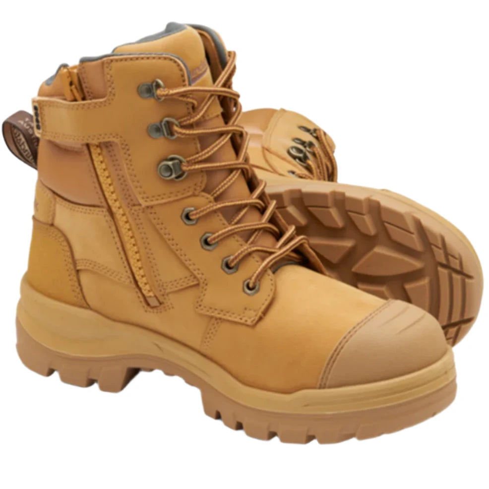 Blundstone Rotoflex Wheat Water Resistant Nubuck 150mm Zip Sided Steel Cap Safety Boot (8060) (Pre Order) - Ace Workwear