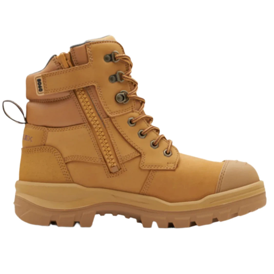 Blundstone Rotoflex Wheat Water Resistant Nubuck 150mm Zip Sided Steel Cap Safety Boot (8060) (Pre Order) - Ace Workwear