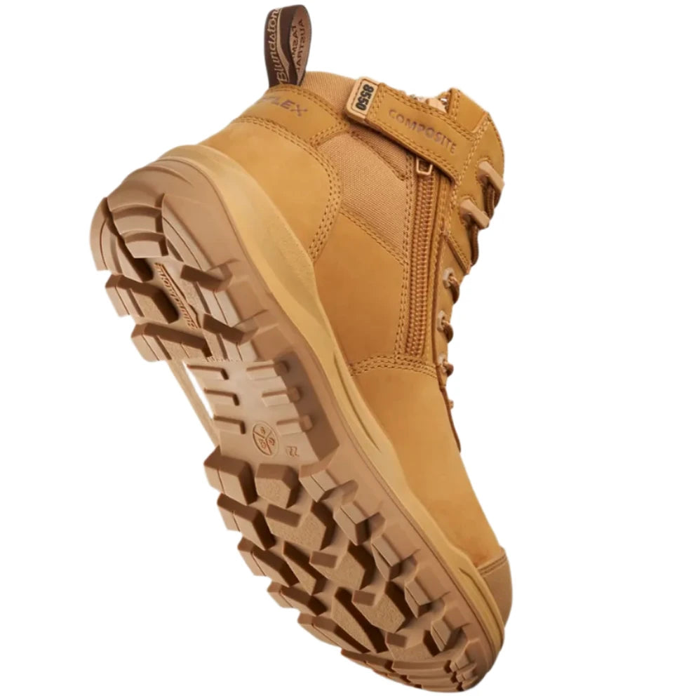 Blundstone Rotoflex Wheat Water Resistant Nubuck 135mm Zip Sided Composite Toe Safety Boot (8550) (Pre Order) - Ace Workwear