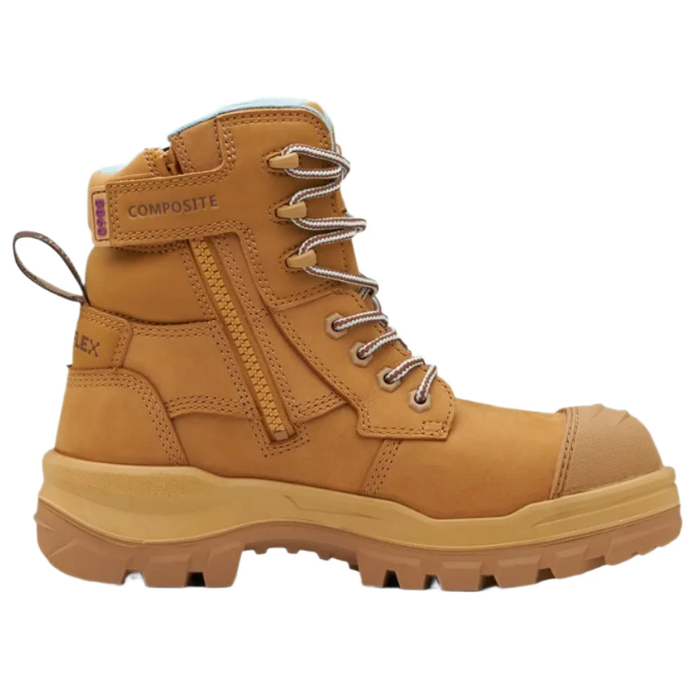 Blundstone Rotoflex Wheat Water Resistant Nubuck 150mm Zip Side Composite Toe Womens Safety Boot (8860) (Pre Order) - Ace Workwear