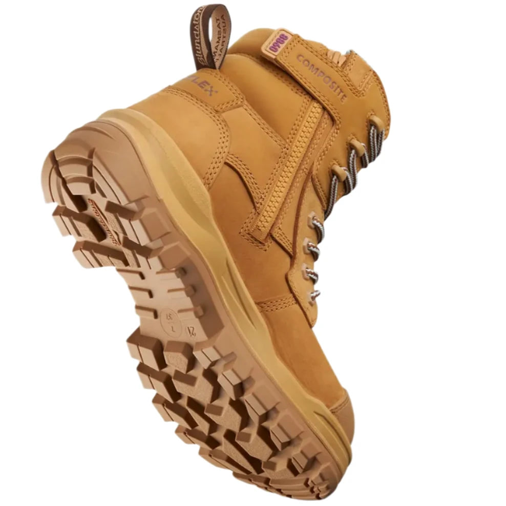 Blundstone Rotoflex Wheat Water Resistant Nubuck 150mm Zip Side Composite Toe Womens Safety Boot (8860) (Pre Order) - Ace Workwear