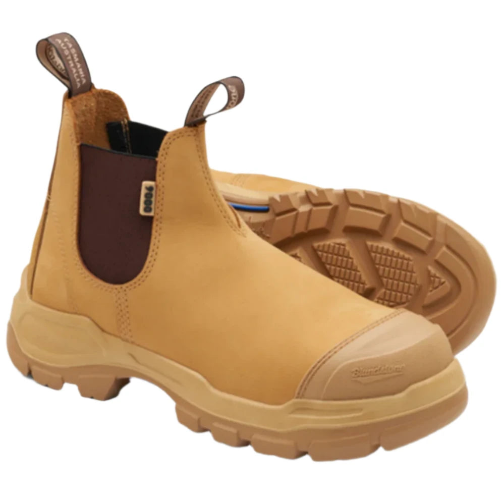 Blundstone Wheat Unisex Elastic Sided Steel Toe Safety Boot With Bump Cap (9000) (Pre Order) - Ace Workwear