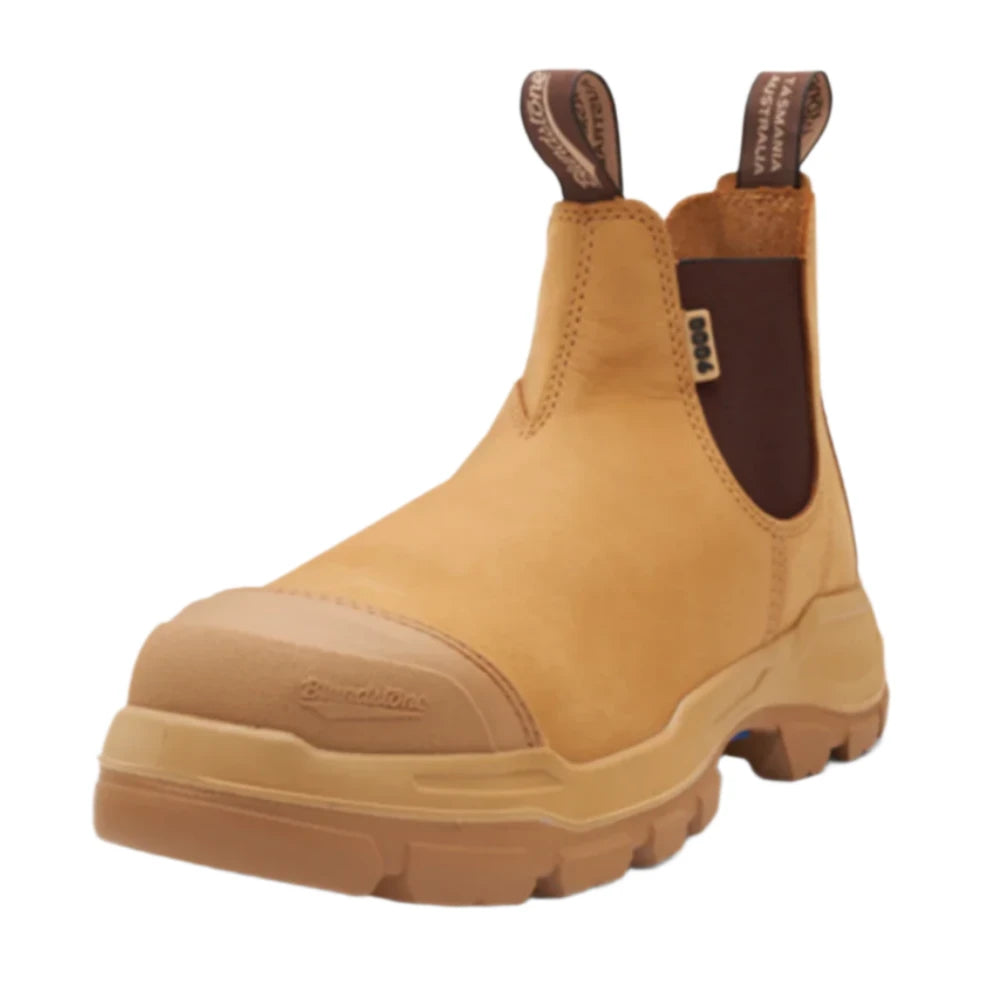 Blundstone Wheat Unisex Elastic Sided Steel Toe Safety Boot With Bump Cap (9000) (Pre Order) - Ace Workwear