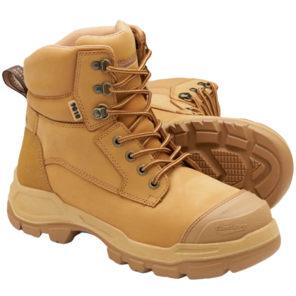 Blundstone Rotoflex Wheat Water Resistant Nubuck 150mm Lace Up Steel Cap Safety Boot (9010) (Pre Order) - Ace Workwear