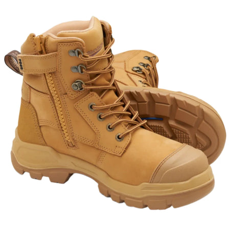 Blundstone Rotoflex Wheat Water Resistant Nubuck 150mm Zip Sided Steel Cap Safety Boot (9060) (Pre Order) - Ace Workwear