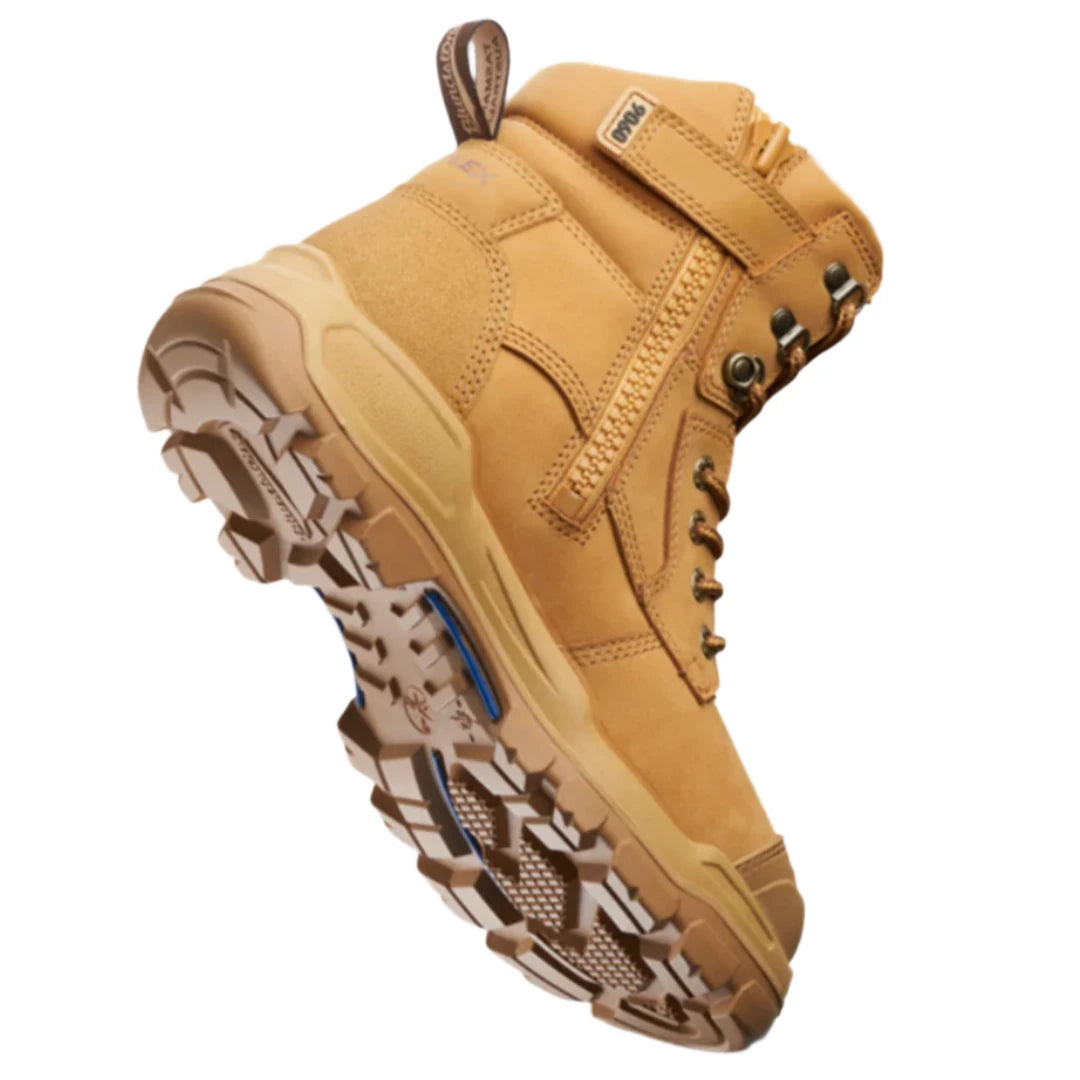 Blundstone Rotoflex Wheat Water Resistant Nubuck 150mm Zip Sided Steel Cap Safety Boot (9060) (Pre Order) - Ace Workwear