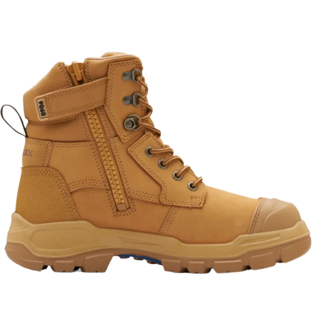 Blundstone Rotoflex Wheat Water Resistant Nubuck 150mm Zip Sided Steel Cap Safety Boot (9060) (Pre Order) - Ace Workwear