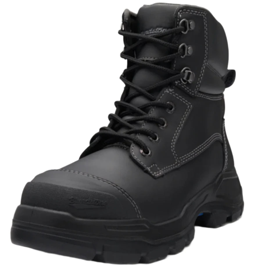 Blundstone Rotoflex Black Water Resistant Platinum Leather 150mm Zip Sided Steel Cap Safety Boot (9061) (Pre Order) - Ace Workwear