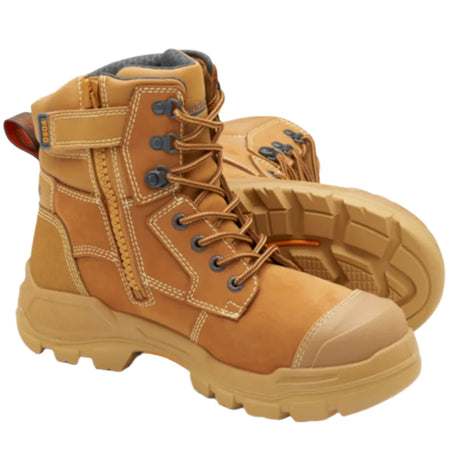 Blundstone Rotoflex Wheat Water Resistant Premium Nubuck 150mm Penetration Resistant Zip Sided Steel Cap Safety Boot (9090) (Pre Order) - Ace Workwear