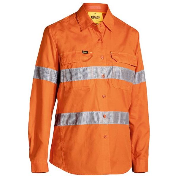 Bisley Womens Taped Hi Vis X Airflow Ripstop Shirt (BL6416T) - Ace Workwear