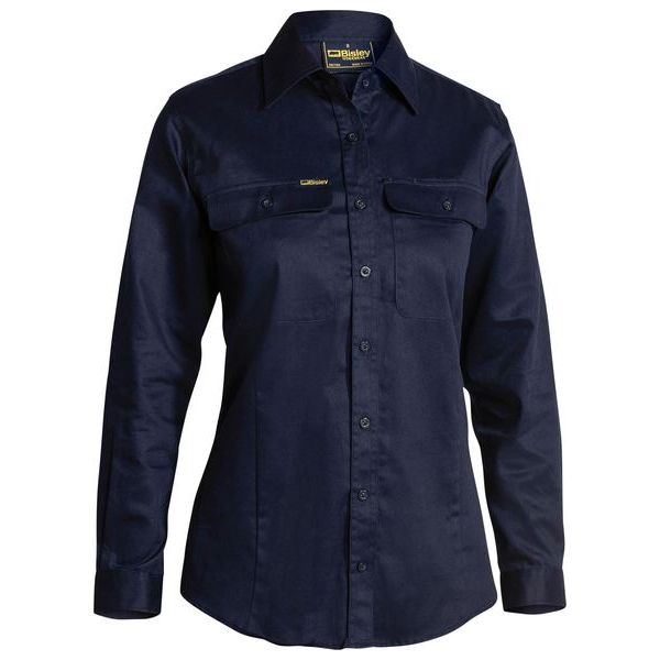 Bisley Womens Long Sleeve Drill Shirt (BL6339) - Ace Workwear