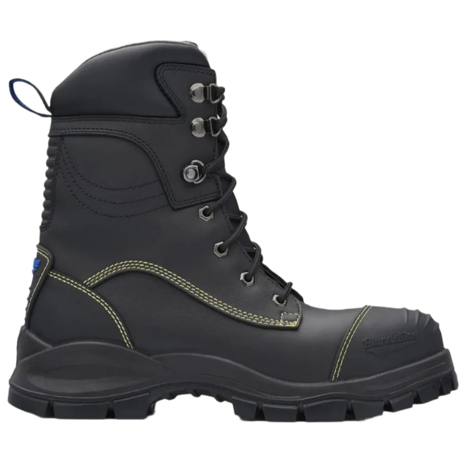 Blundstone Black Water Resistant Leather Lace Up 185mm High Leg Steel Cap Boot With Penetration Resistant Insole (995) (Pre Order) - Ace Workwear