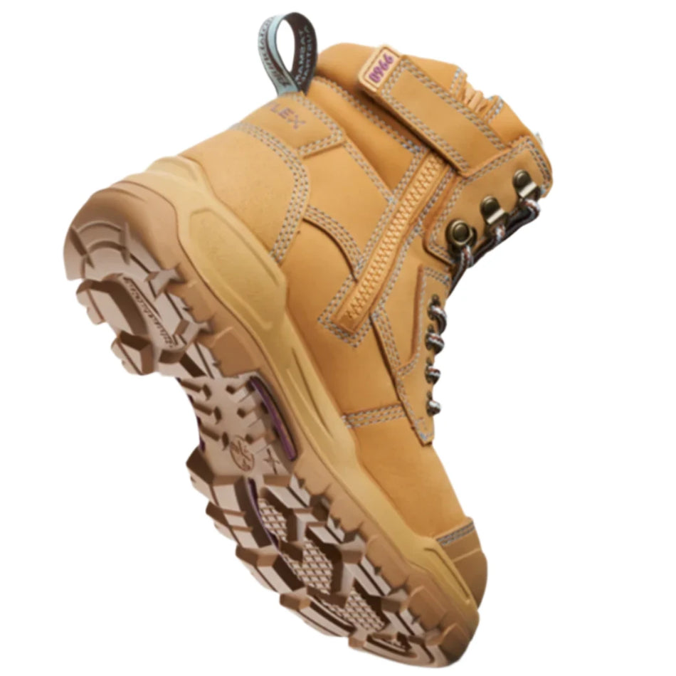 Blundstone Rotoflex Wheat Water Resistant Nubuck 150mm Zip Sided Steel Cap Women's Safety Boot (9960) (Pre Order) - Ace Workwear