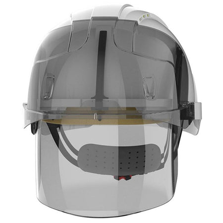 JSP Evo Vista Shield Vented White/Smoke Helmet - Wheel Ratchet - Clear Visor (AMD170-005-FAN) - Ace Workwear