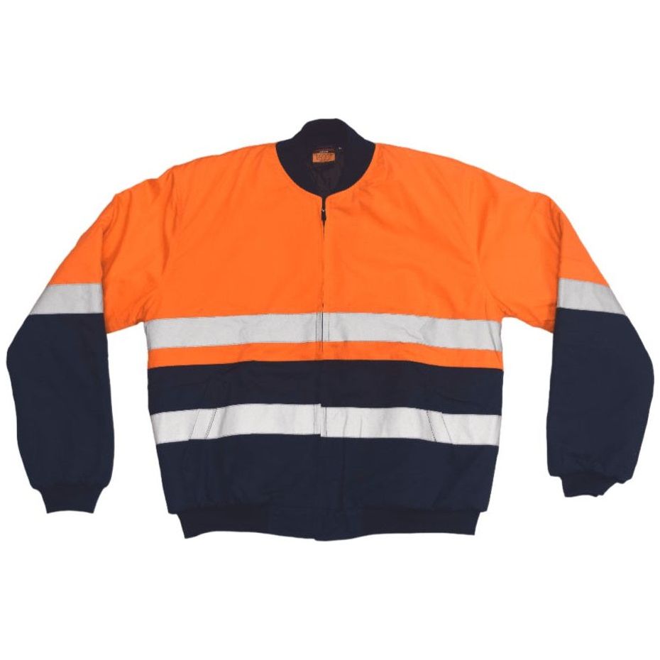 Tradesman Hi Vis Cotton Drill Bomber Jacket With Reflective Tape (CJ20)