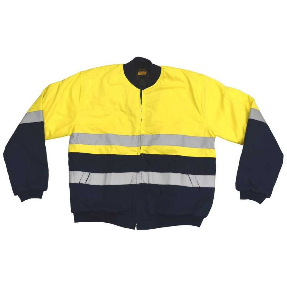 Tradesman Hi Vis Cotton Drill Bomber Jacket With Reflective Tape (CJ20)